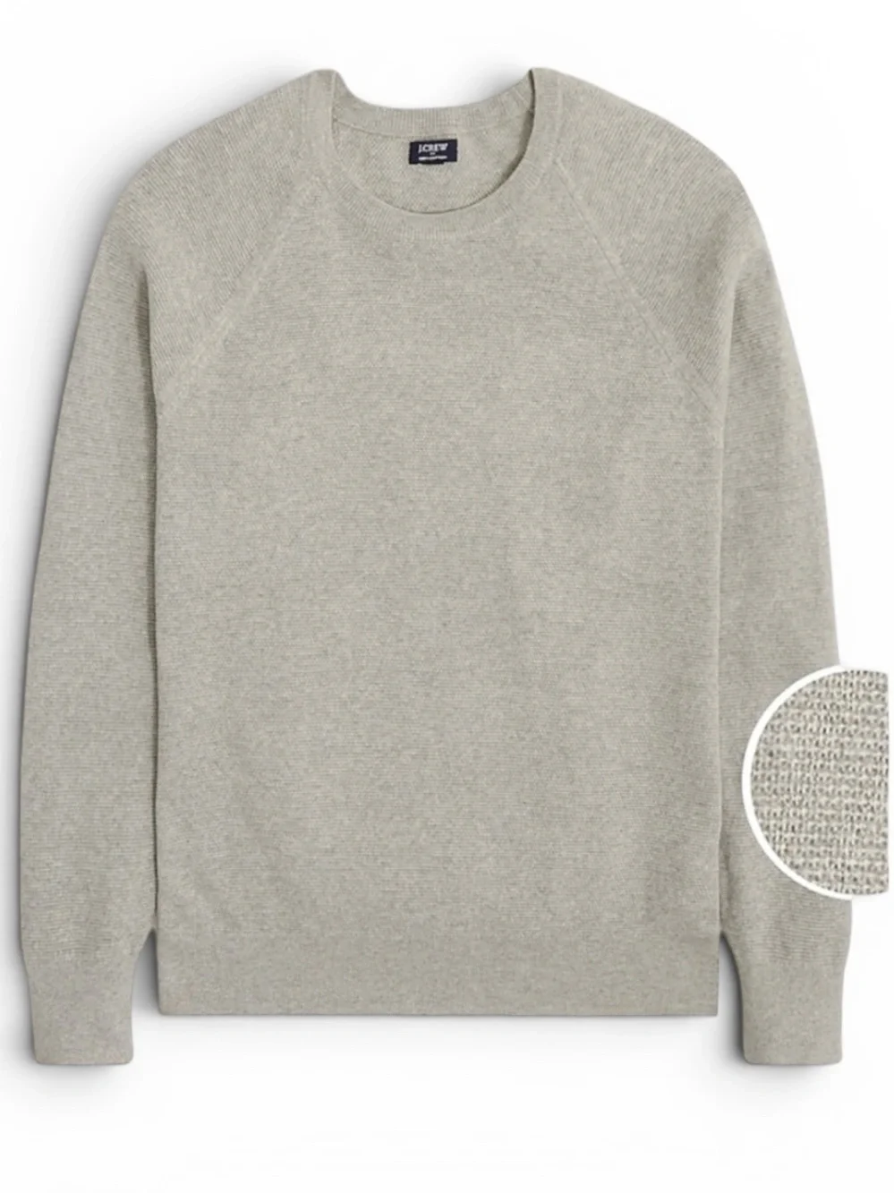 J.Crew Mens Heather Gray Seed Stitch Cotton Crewneck Light Sweater NWT Small